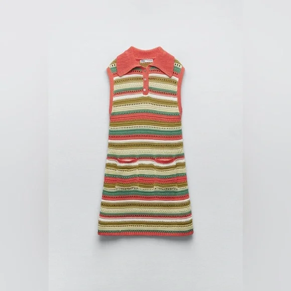 Zara Striped Knit Dress M - Picture 8 of 10